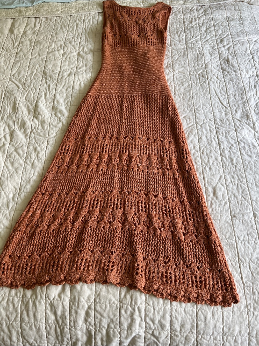 BCBG Maxazria Sleeveless Crochet Knit Maxi Dress - Picture 5 of 9